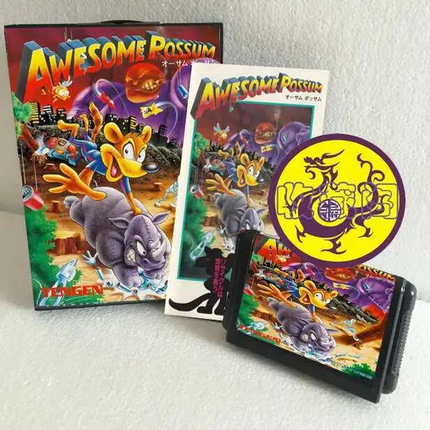 

Awesome Possum With JP Box And Manual Book 16Bit MD Game Card For Sega MegaDrive Genesis Consoles