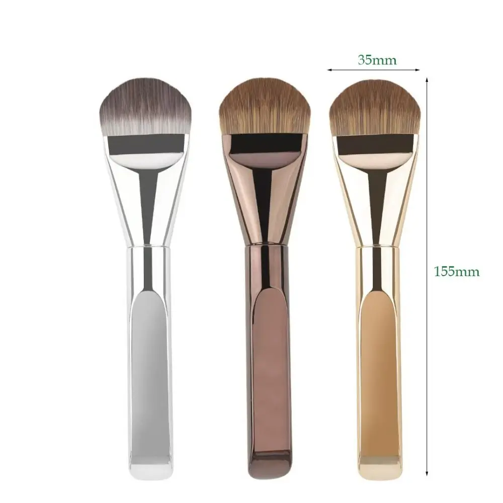 Brocha para base ultrafina, lengua ancha, sin polvo, corrector, sin marcas, máscara de cabeza plana, herramientas de belleza para mujer