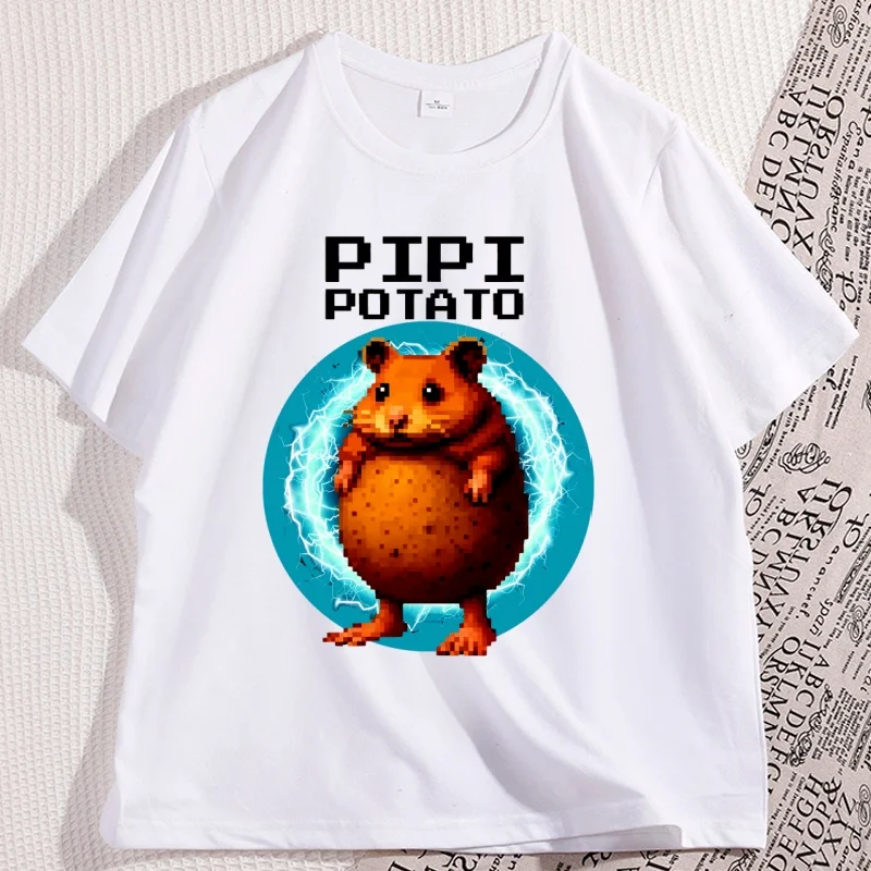 

Pipi Potato Italian Brainrot Graphic T Shirts Causal Cotton Short Sleeve Round Neck Tshirt Streetwear Loose Tops