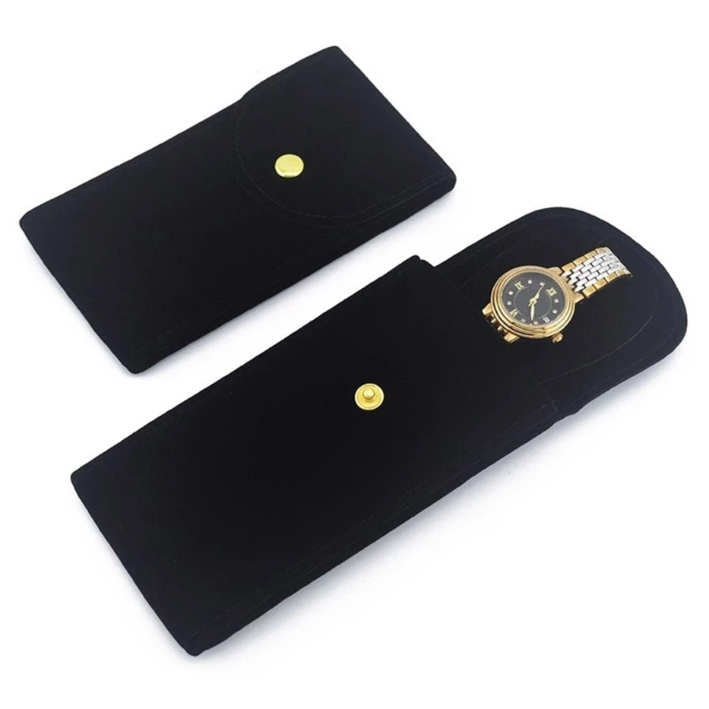 Portable Velvet Watch Pouch Women Men Casual Small Soft Plush Mechanical Watch Protector Storage Bag for Travel and Daily Use