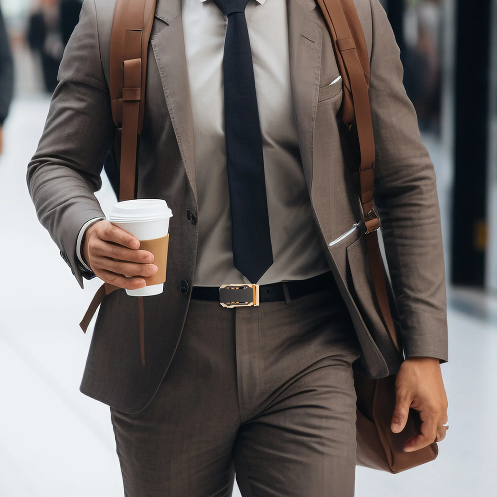 مشبك حزام بسقاطة للرجال مقاس 35 مم، مصنوع من سبائك الزنك المتينة، سهل الاستخدام وقابل للتبديل للأحداث الرسمية لرجل الأعمال #4