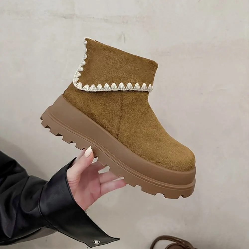 أحذية مرتفعة للنساء جديدة 2025 Briti Sle ريترو تنورة الخريف والشتاء ort التمهيد ثي بوت دافئ Plu Faionable #5