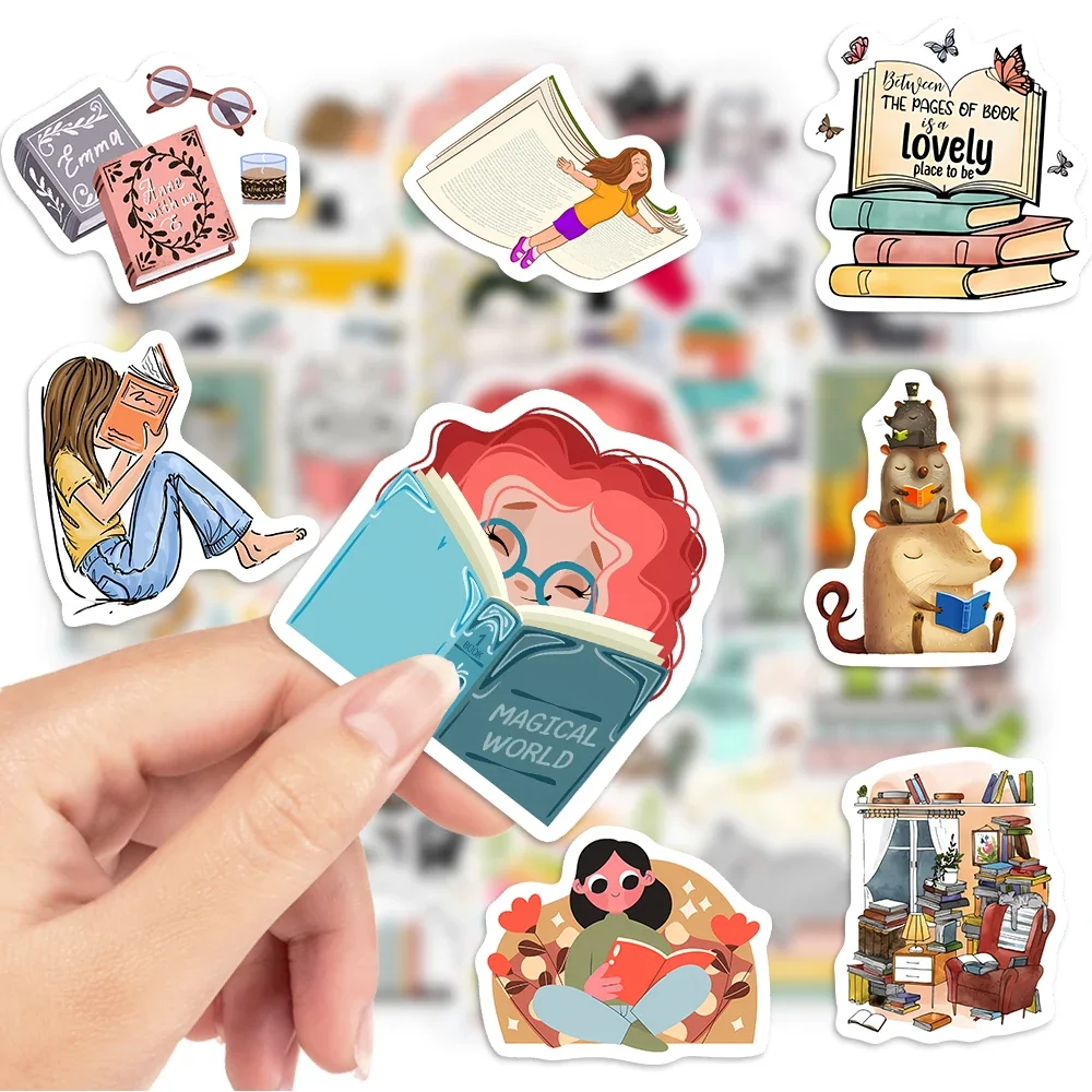 Reading Book Stickers for Students School Season Gifts Scrapbooking Notebooks DIY Laptop Phone Bottle Kids Waterproof