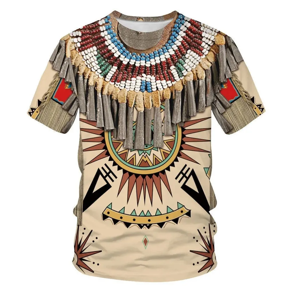 Summer Indian Ethnic Style 3D Print T-Shirts Streetwear Men Women Fashion Oversized Short Sleeve TShirt O-Neck TeesTops Clothing