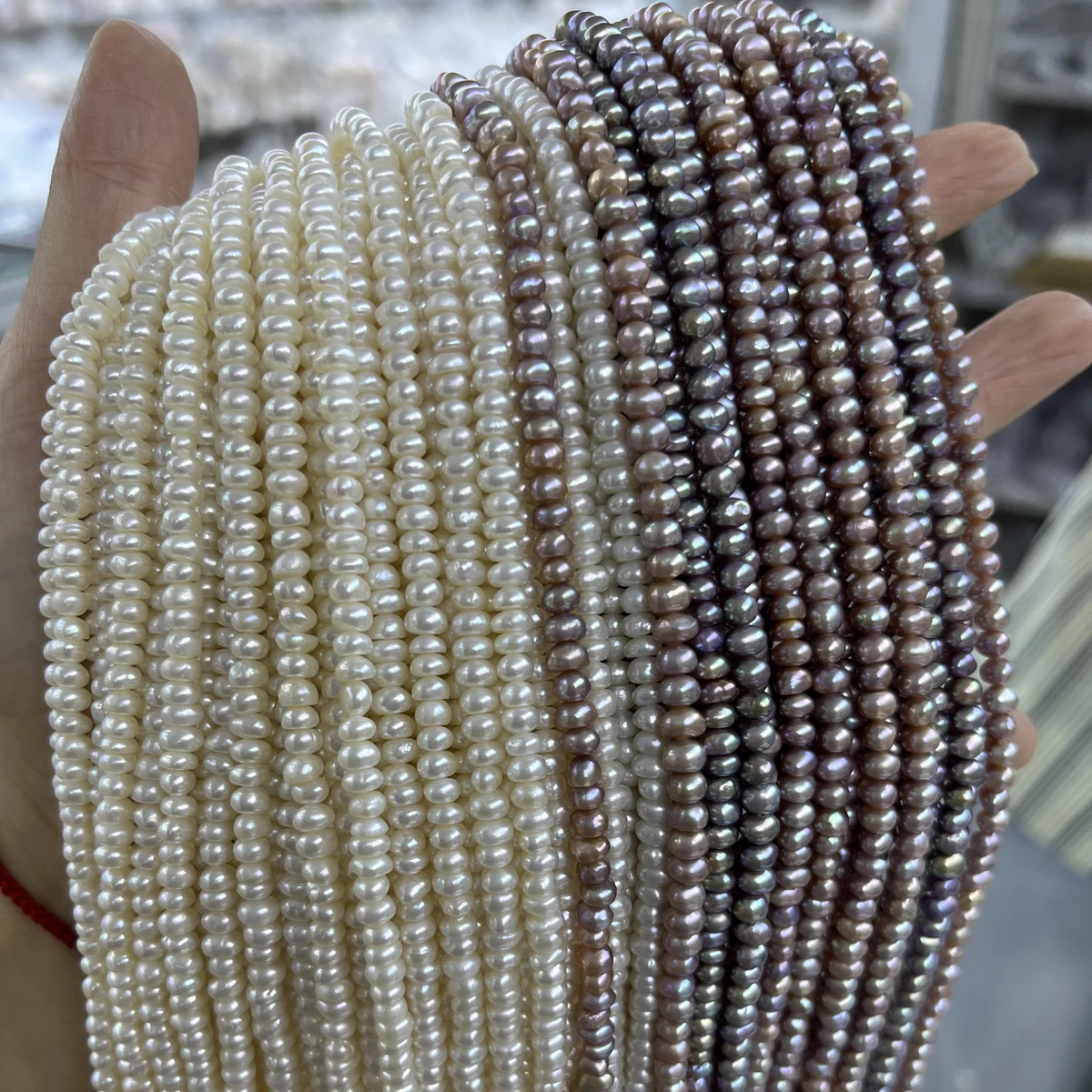 

4-5mm Natural Freshwater Pearl Semi-Finished Bread-Shaped Beads for Jewelry Making Supplies DIY Necklace Bracelet Accessories