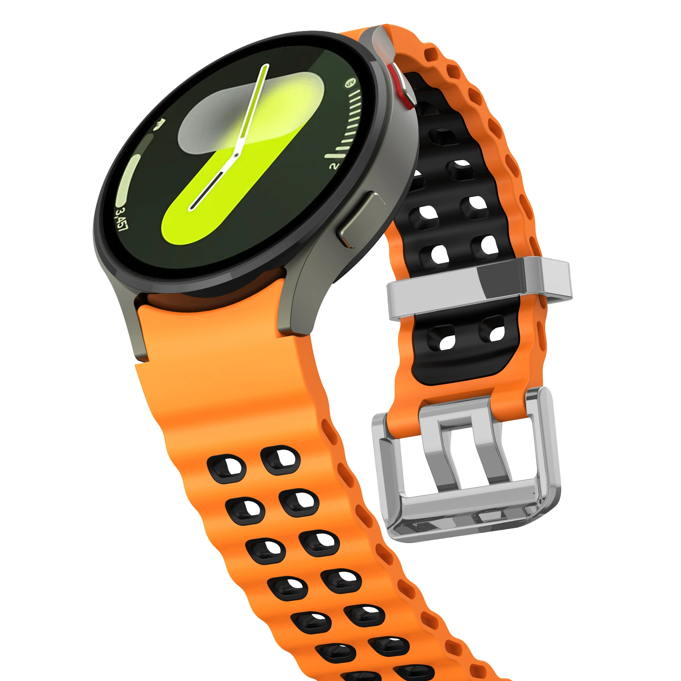 حزام لساعة سامسونج جالاكسي 7 FE 5 6 4 كلاسيك 5 برو 40 44 ملم بدون فجوات سوار من السيليكون كوريا لساعة جالاكسي 6 watch4 حزام