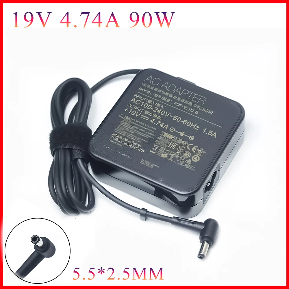 90W 19V 4.74A 5.5*2.5mm AC Laptop Power Adapter Charger ADP-90YD B For ASUS A52F A53E A53S A53U A55A A55VD D550CA D550M D550MAV