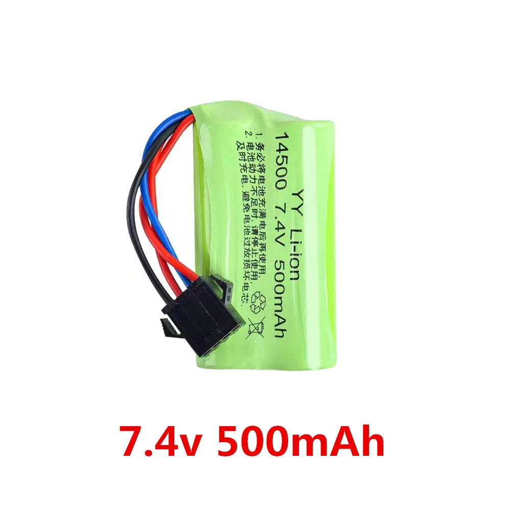 7.4v 500mAh Battery /sm-4p plug / Charging line Cable Suitable For: WPL C54 C54-1  Spare battery