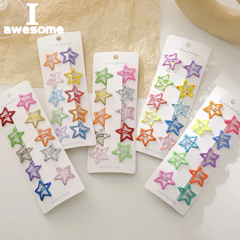 2022 Star Geometric Metal Mini Hairpins Set Baby Girls Children Kids Hair Clips BB Pins Barrettes Accessories Hairclip Headdress