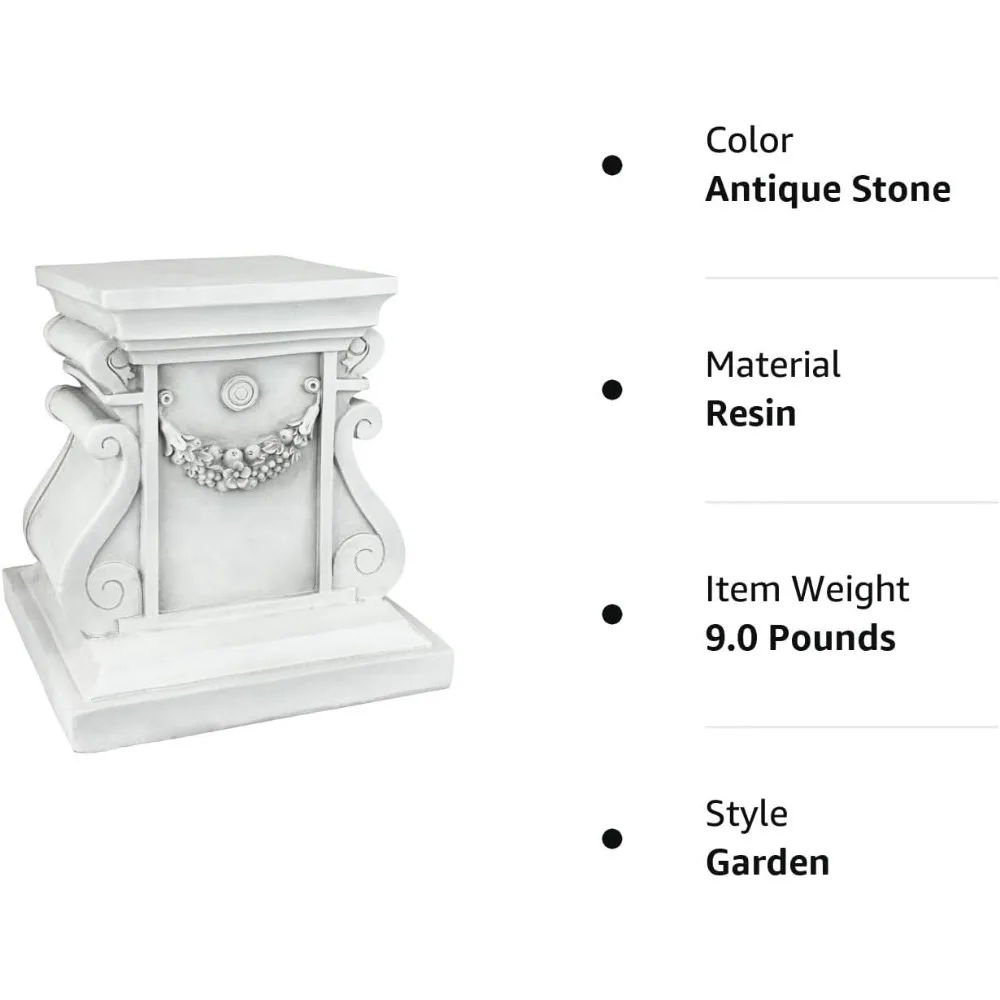 Grande Antique Stone Finish interior plantas Stand, Classic Statuary Garden Plinth Base Riser