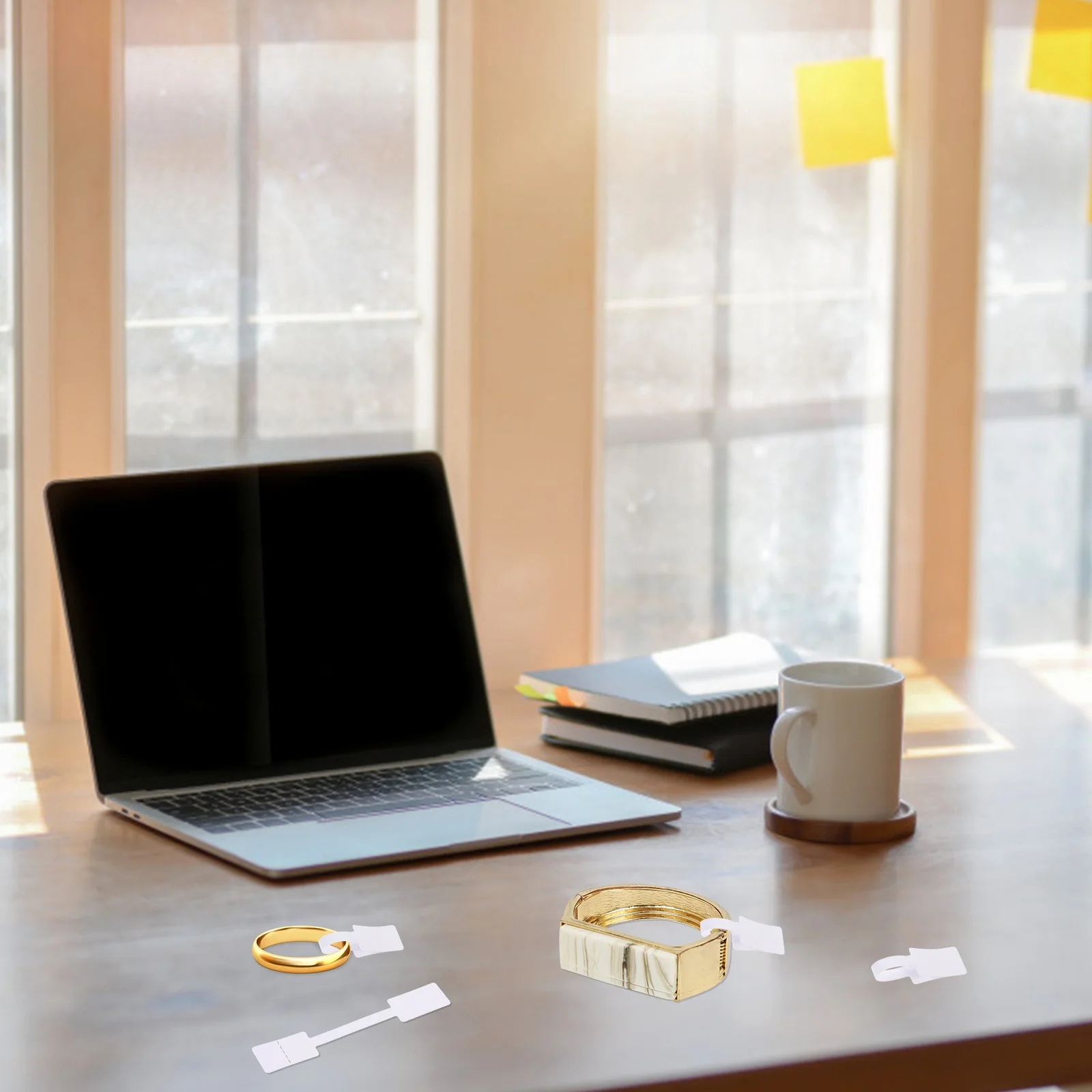 

200pcs Square Ring Labels Premium Blank Price Tags For Jewelry Display Adhesive Paper Stickers Diy Craft Name Cards