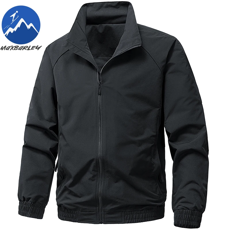 

Maxbarley Spring Autumn Jackets Men 2026 New Fashion Brand Solid Color Lapel Coat Man Korean Sports Loose Windbreaker Outwear