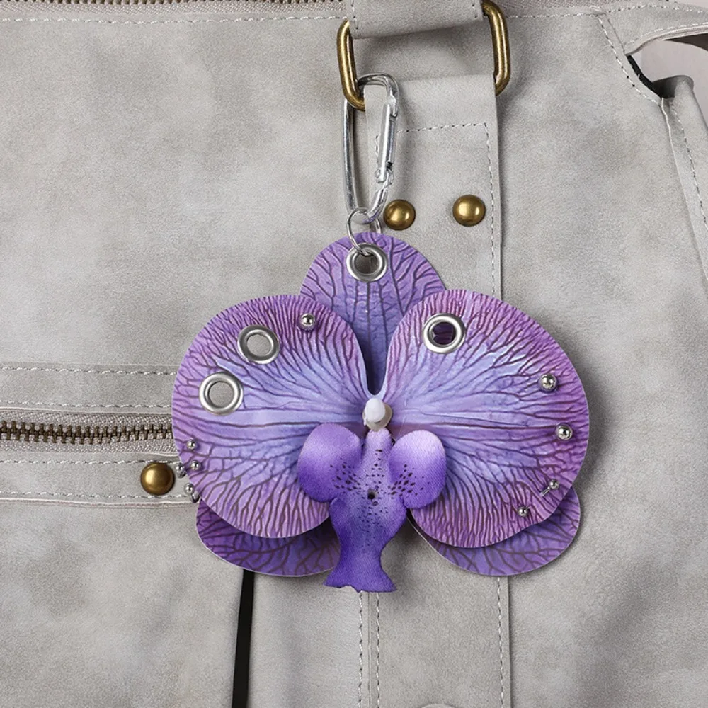 

Phone Charms Phalaenopsis Orchid Keychain Keyring Elegant Imitation Flower Pendant Fashion Cloth Bag Pendant Couple