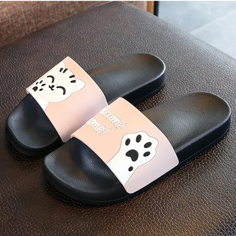 Flip Flop Slippers Women Cloud Summer Sandal Female Beach Cartoon Cat Print Cute Kawaii Non Slip Men Male Ladies HomeShoe Slide