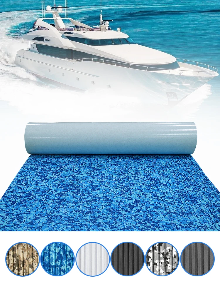 EVA Foam Faux Teak Decking Sheet Marine Boat Flooring Pad Self-Adhesive Non-slip Yacht Flooring Pad RV Floor Mat 2400X550x5mm