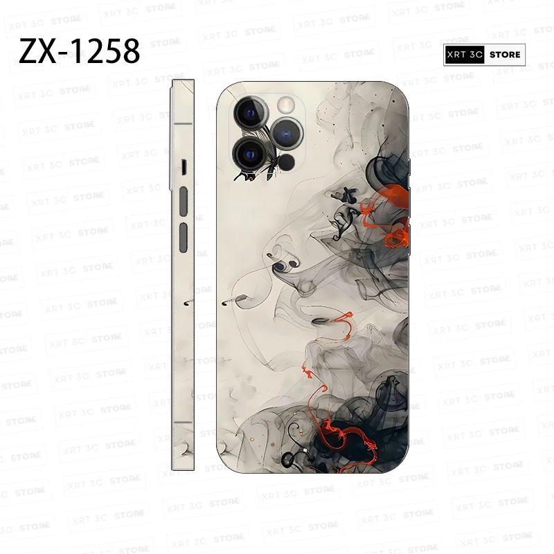 

Цветная наклейка-стикер для iPhone 16 15 Pro Max 14 13 17, защитная пленка на заднюю панель и боковую рамку (не чехол для телефона)