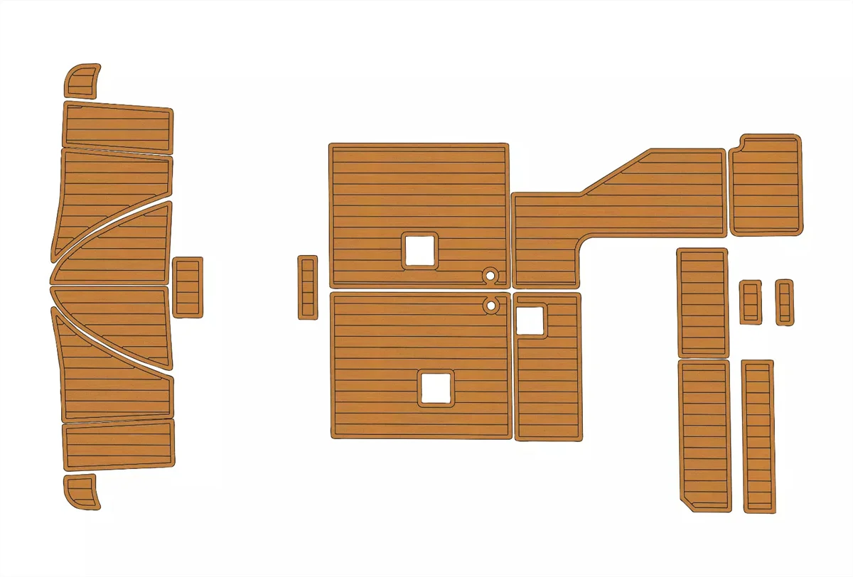 Eva foam Fuax teak seadek marine floor For 1999-2004 MAXUM 3300 SCR Cockpit Swim platform 1/4