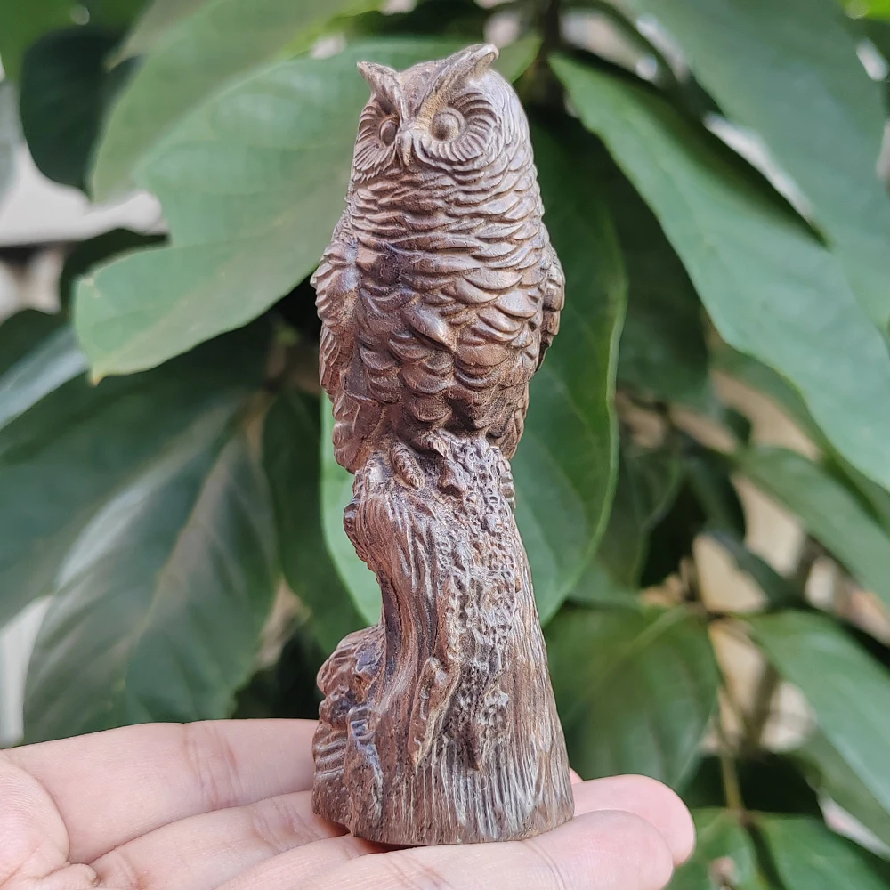 Hand-Carved Wooden Owl Ornament, Realistic Style, Natural Theme, Suitable for Party Decorations, Interior Decorations, Christmas Decorations, Fireplace, Bedroom, Christmas Gifts, Thanksgiving Gifts