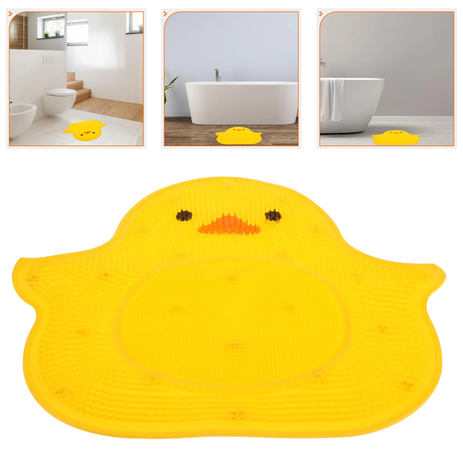 

Foot Scrubber Mat Silicone Non-Slip Massage Bath Foot Pad Anti-Slip Suction Cups Cute Shower Bathtub Use Easy Clean