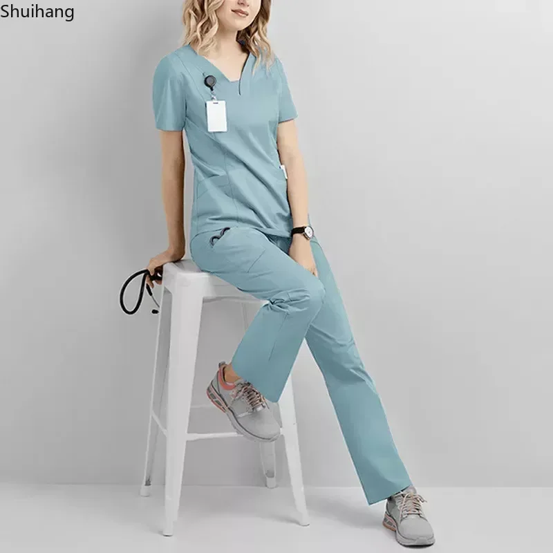 Conjunto de esfrega feminino, Fato cirúrgico, Roupa de trabalho, Roupa, Esfrega, Beleza, Salão de Laboratório, Hospital, Hospital