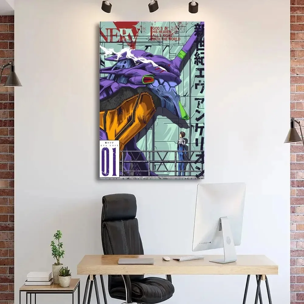 Anime Neon Genesis Evangelion EVA Unit 01 Unframed Canvas Print Wall Art Poster for Living Room Bedroom Game Room Home Decor view 3