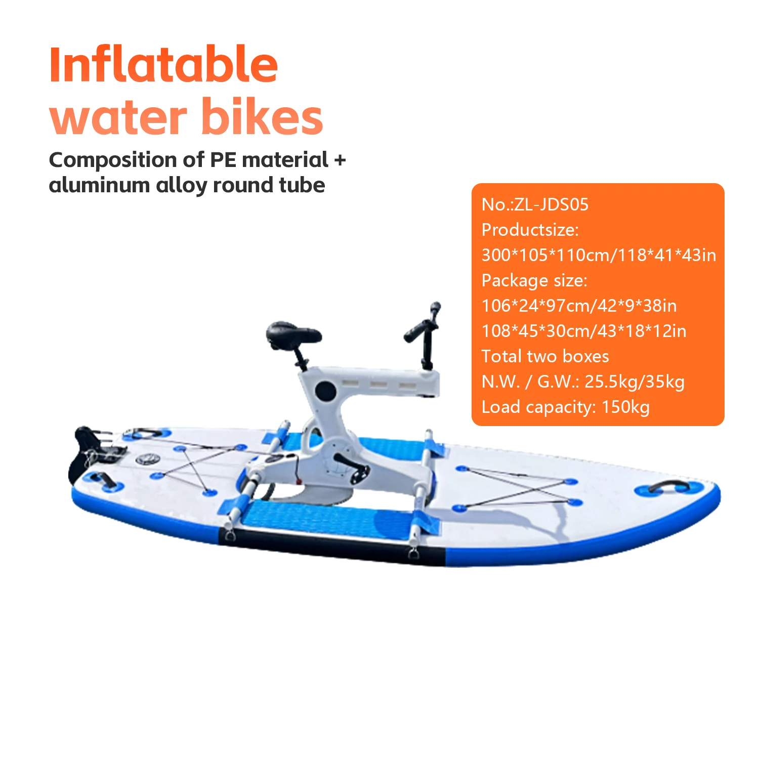 New Lightweight Folding Bicycles Inflatable Float Lake Racing Boats with Pedal  Sea Water Cycling Available for Sale