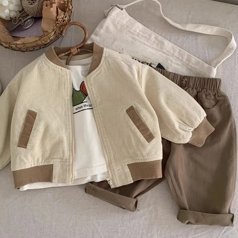 

Children's Coat Spring and Autumn Retro Corduroy Jacket Handsome Casual Boy and Girl Baby Western-style Jacket