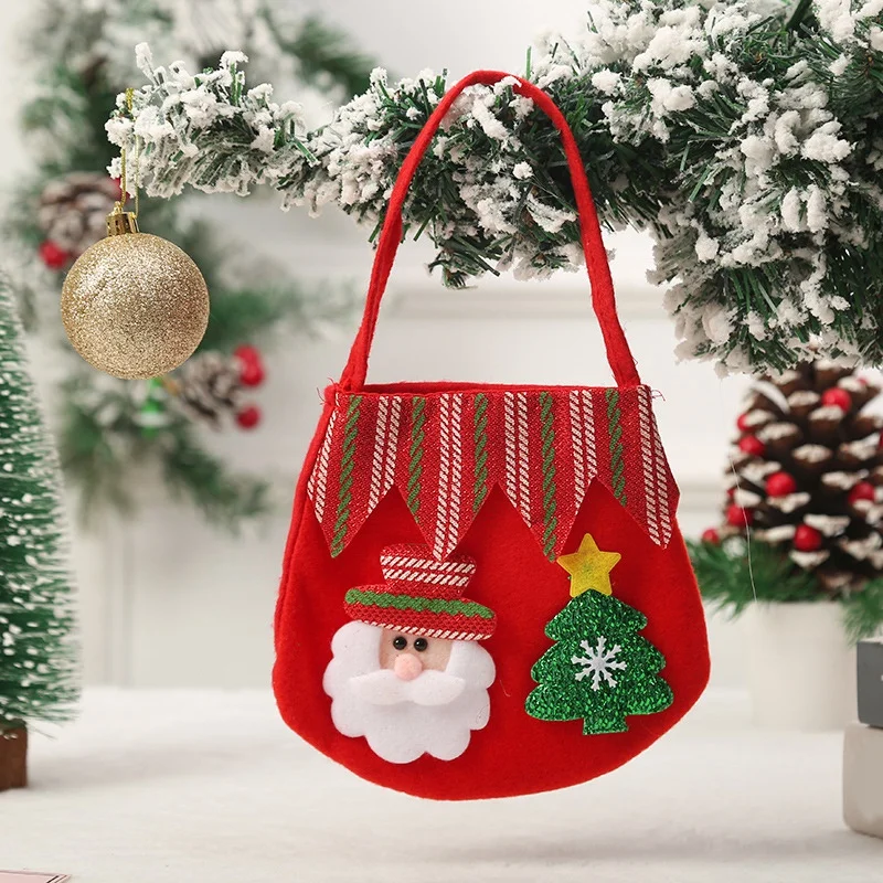 Christmas Kid Gifts Bags Xmas Treat Bag Christmas Candy Gift Bag Cartoon Storage Bags Christmas Candy Bag Durable image 2