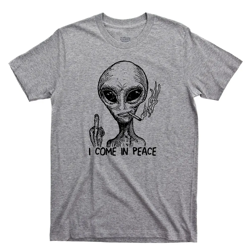 

Alien I Come In Peace T Shirt Extraterrestrial UFO Area 51 Roswell Spaceship Tee