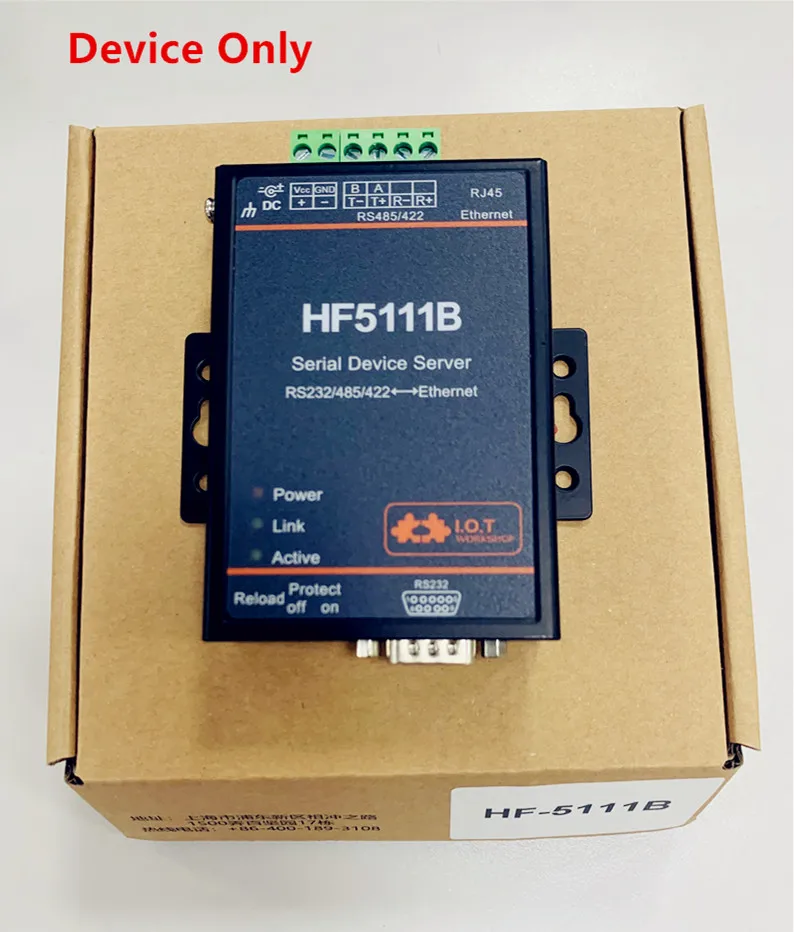 เซิร์ฟเวอร์อนุกรม HF5111B RS232/RS485/RS422อนุกรมเป็นอีเทอร์เน็ตฟรี RTOS เซิร์ฟเวอร์อนุกรม convertidor RS232 RS485