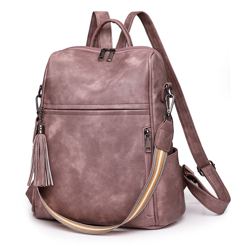 Backpacks Women Tassel Fashion Casual Soft Leather Backpack For Girls Mochila Mujer Feminina Back Pack Sac A Dos Femme