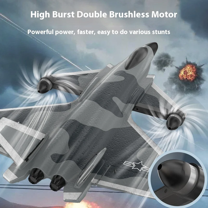 Cross border new product KF700 six channel J-20 fighter jet brushless remote-controlled aircraft fixed wing glider toy model