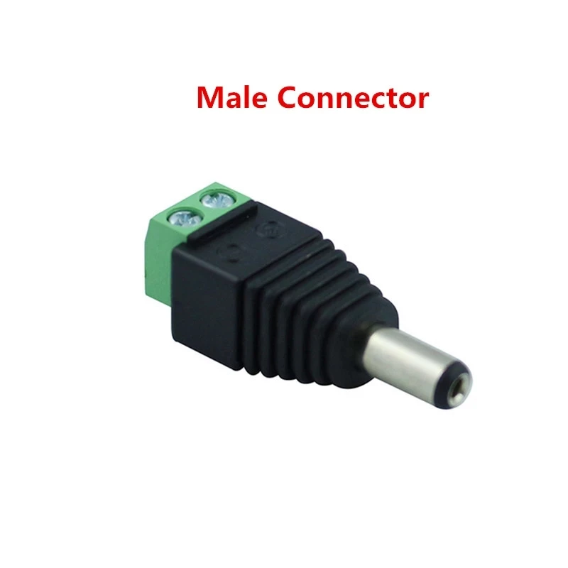 10pcs DC plug Male DC Power Plug Connector 2.1mm x 5.5mm 5.5*2.1mm Screw Fastening Type DC Plug Adapter to connection led strip