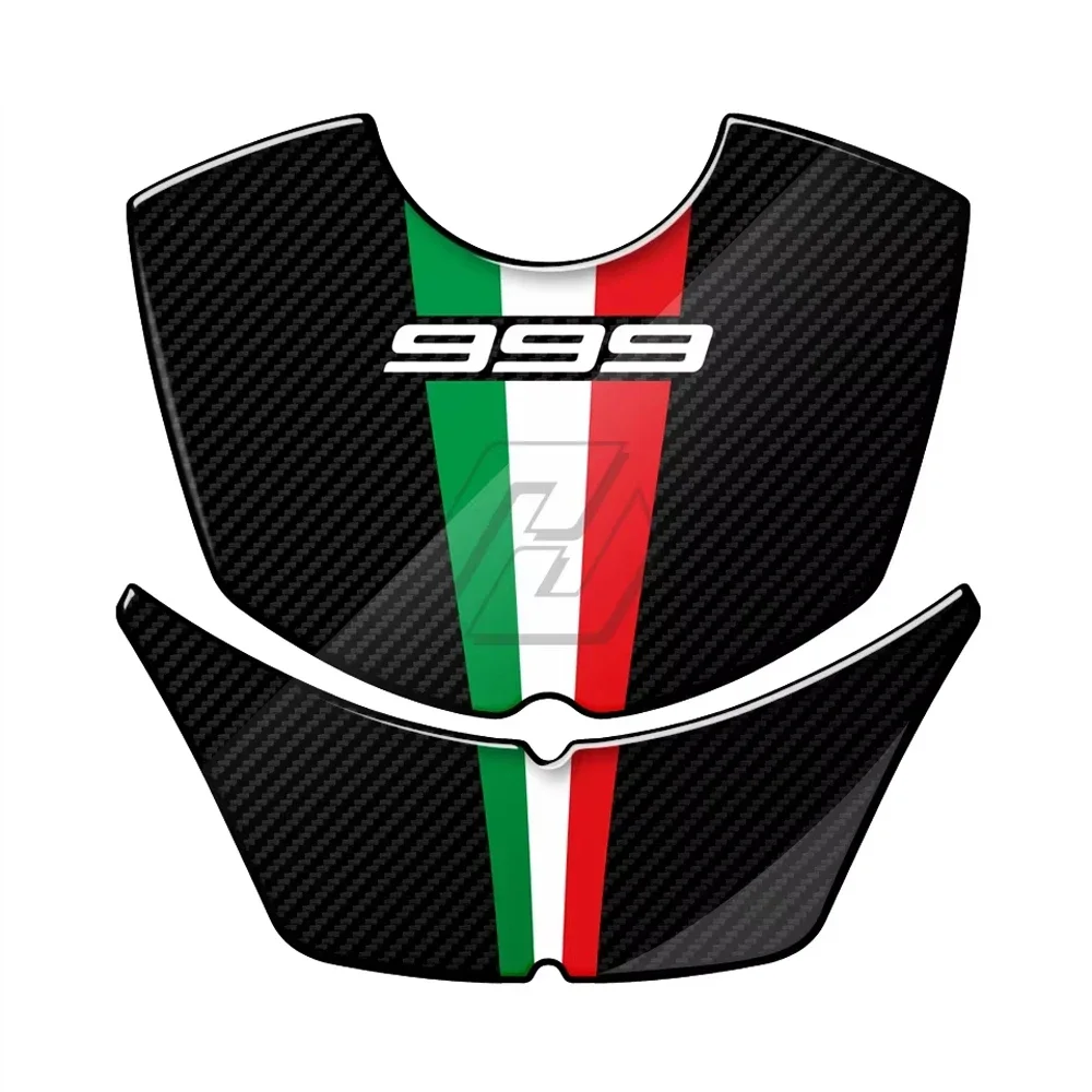 ثلاثية الأبعاد الراتنج دراجة نارية خزان الغاز وسادة حماية الشارات ل Ducati 999 2003-2006 الكربون نظرة
