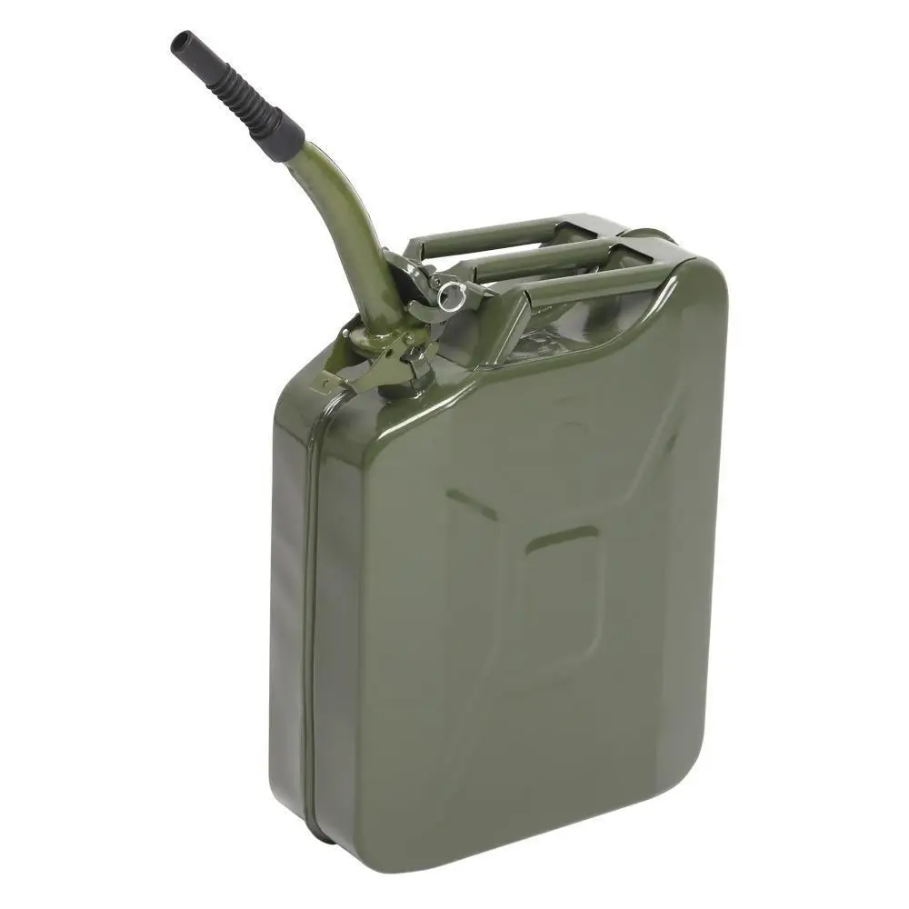 Bidon de Carburant Durable de 5 Gallons, en Acier Précieux, Style Militaire, Stockage de 20L