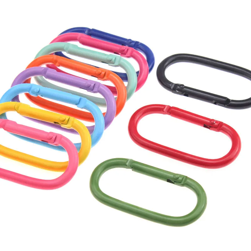 

2-12Pcs Carabiner Clip Snap Hooks Spring Buckles Metal Split Rings Keyring For DIY Bag Handbag Strap Craft Accessories Making