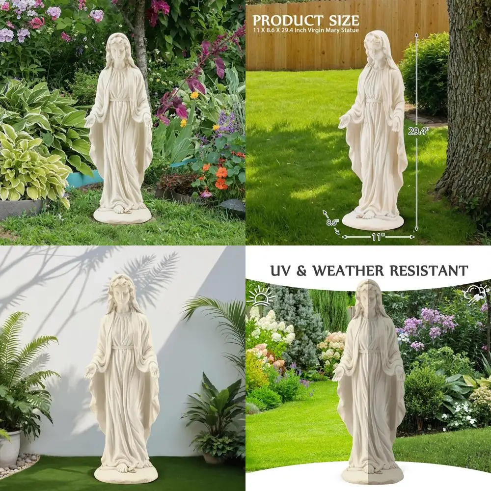 

Large Outdoor Virgin Mary Statue, 29.4 Inches Tall, for Garden and Patio, Religious Yard Decoration