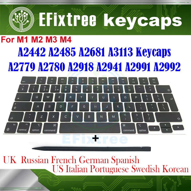 

Laptop Keycaps A2442 A2485 A2779 A2780 A2918 A2991 A2992 A2681 A3113 For Macbook Pro Air 14" 16" M1 M2 M3 Keys Key Cap 2021 2023