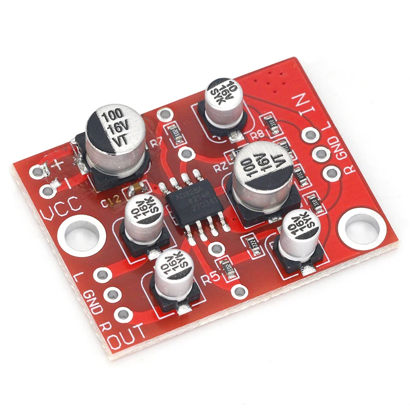 DC 5V-15V 12V AD828 Stereo Preamp Power Amplifier Board Preamplifier Module