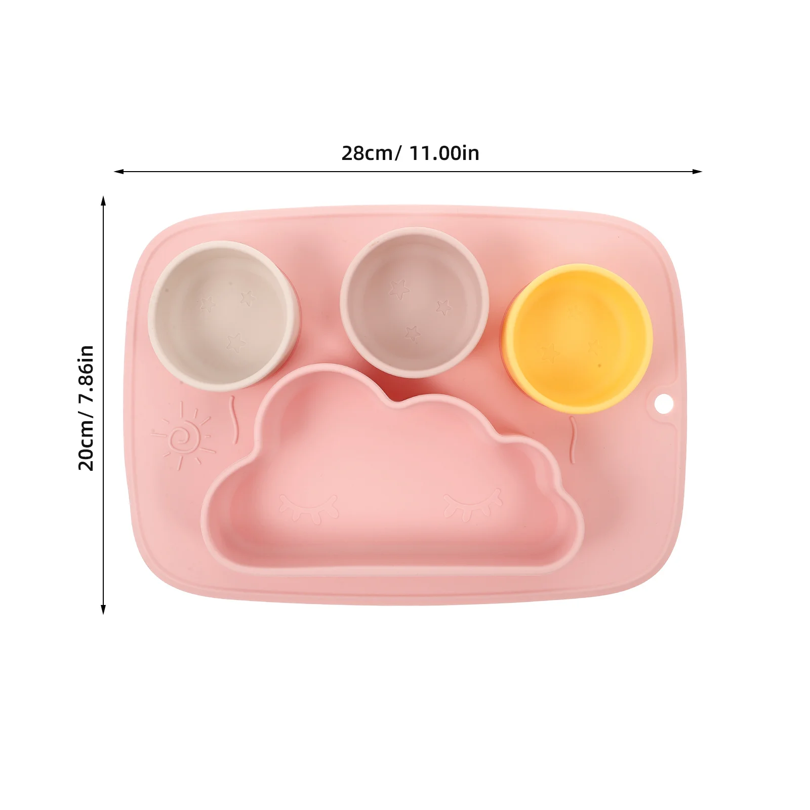 Placa de sucção de silicone de qualidade alimentar, tigelas de alimentação divididas para bebês, pratos antiderrapantes, crianças, bebês, micro-ondas