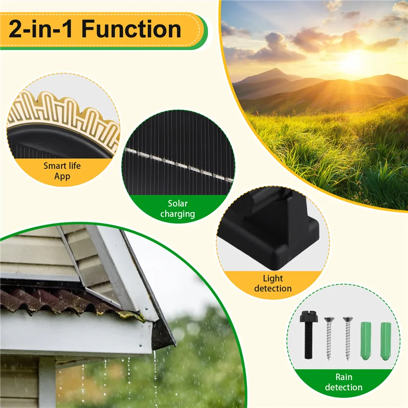 

YFYS Tuya Smart Zigbee солнечный свет и датчик дождя сигнализация уведомление в реальном времени светочувствительный детектор дождя 2-в-1