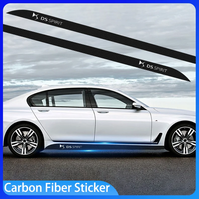 

2PCs Car Door Side Skirt Car Body Decal Carbon Fiber Art Stickers for DS SPIRIT 2 3 4 5 6 7 DS2 DS3 DS4 DS5 DS6 Auto Accessories
