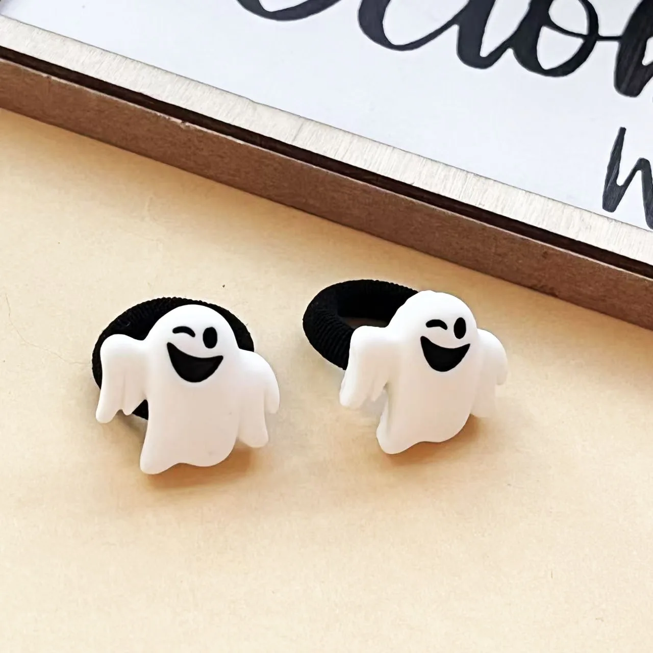 10 Stück Halloween Cartoon Kinder Haargummis Kürbis Geist Elastische Haarbänder Baby Mädchen Feiertagsparty Pferdeschwanz Haardekoration – Detail 6