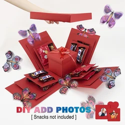 Butterfly Explosion Box Gift DIY Snacks Gift Box Mystery Surprise Explosion Box Valentines Day Gift Photo Album Box for Birthday