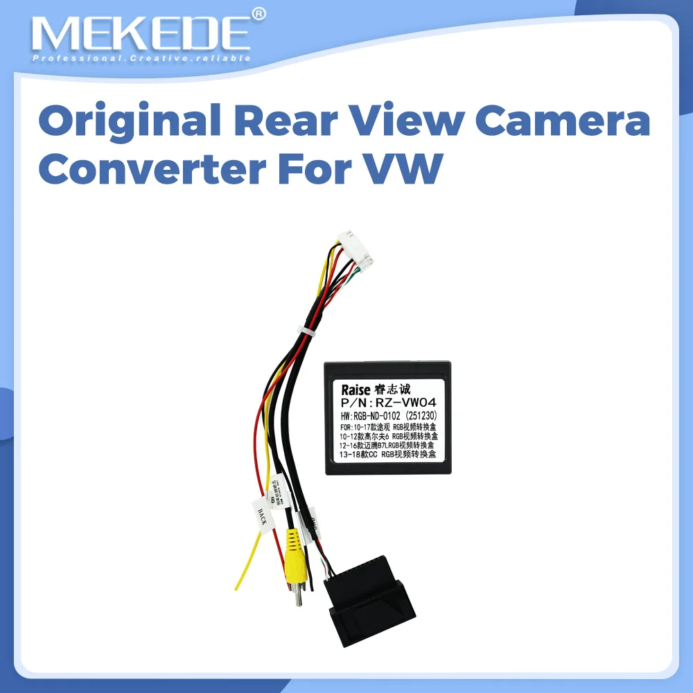 12V Car Reversing Camera Adapter RGB To AV Converter Adapter Box For VW B7 CC Tiguan Golf 6 Passat Factory Rear View Camera