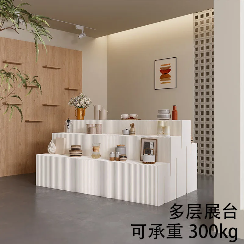 

Factory paper art display stand floor-to-ceiling multi-layer display rack nail art cosmetics storage showcase light luxury multi