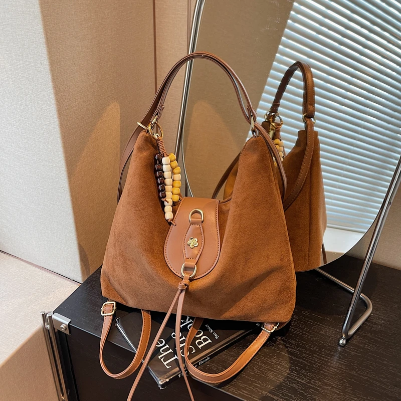 Large Capacity Faux Suede Women's Crossbody Bag Casual Versatile Delicate Crossbody Bag 2025 High Quality Concise Shoulder Bag