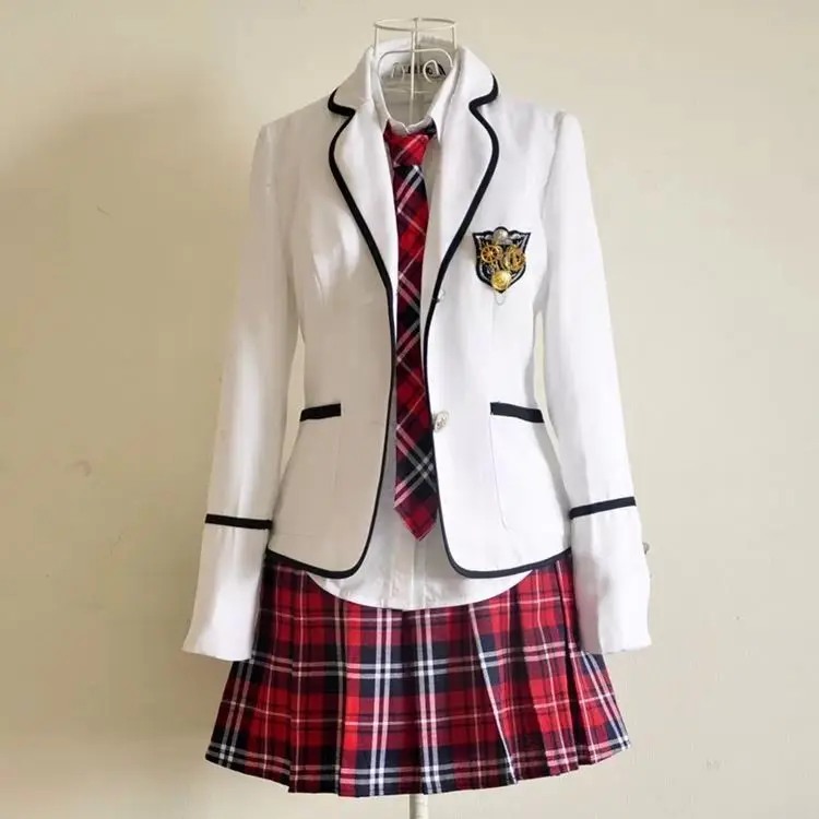 Uniforme escolar británico preppy, falda de día, vestido de clase para estudiantes femeninos, primavera y otoño, jk