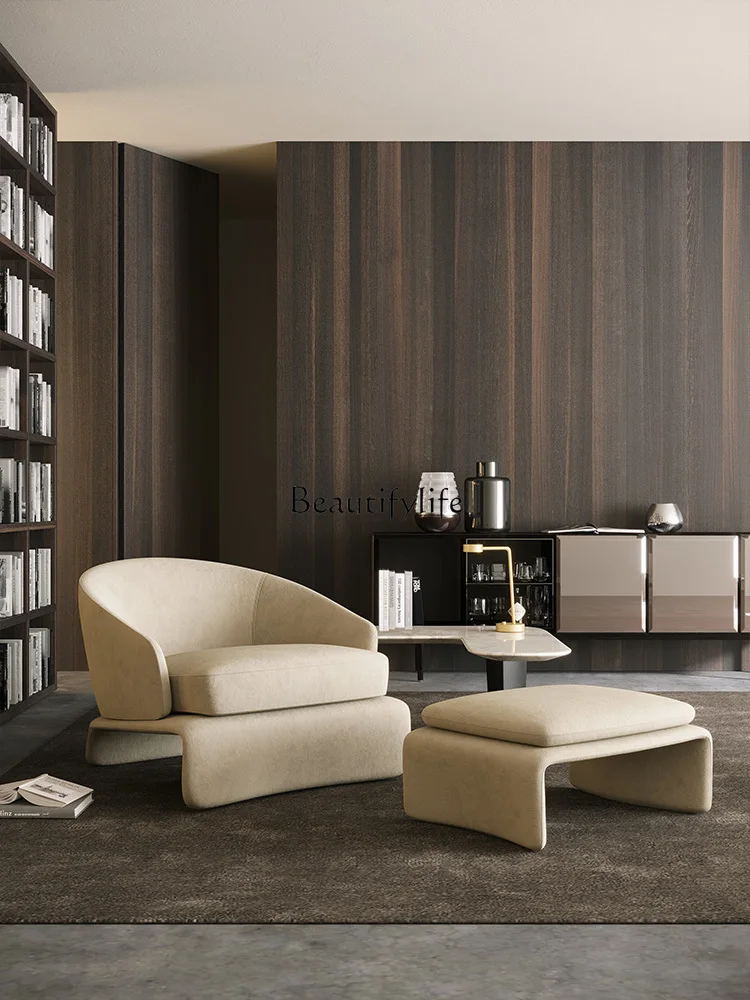 

*Leather single sofa living room leisure chair designer fabric minimalist high-end office negotiation sofa