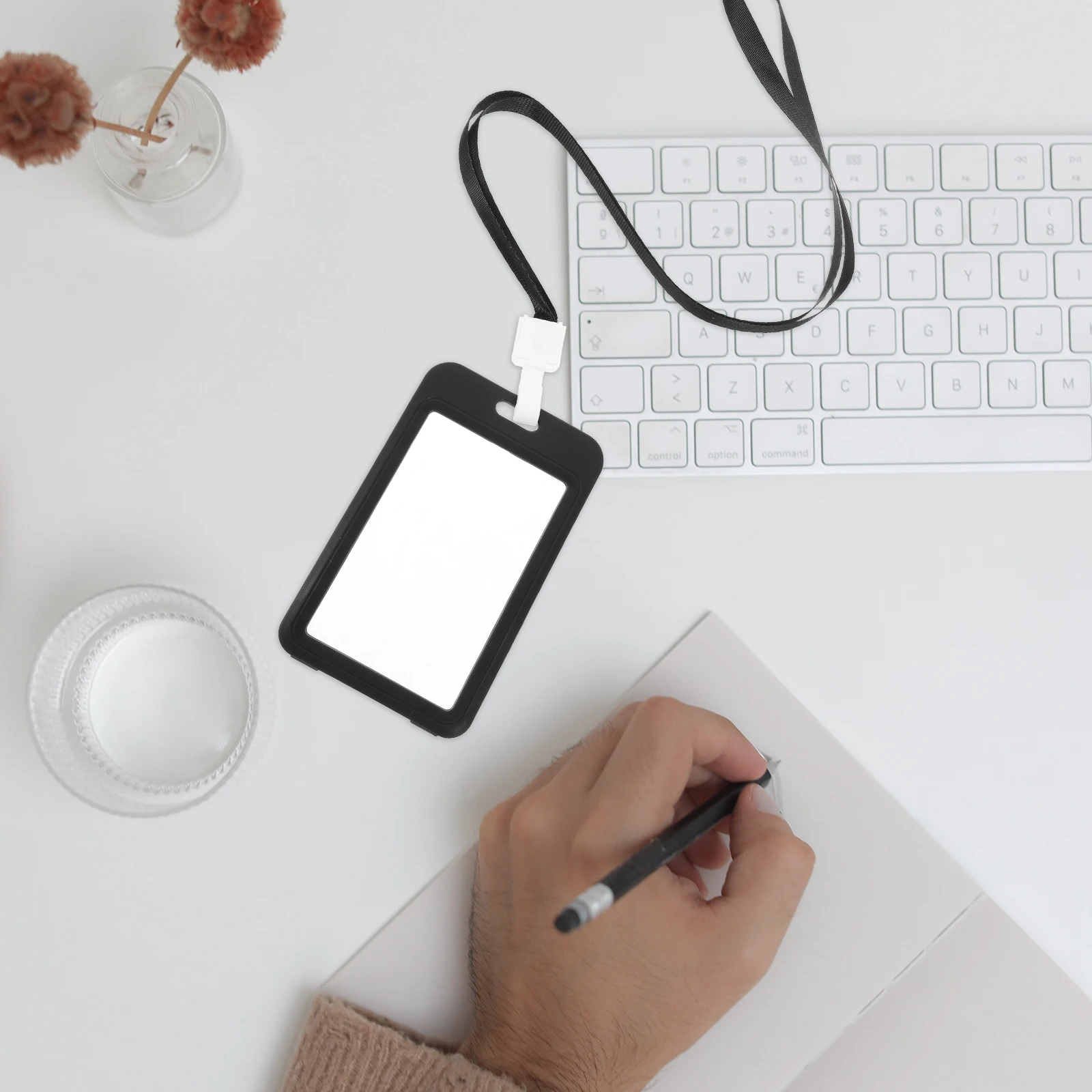 

10 шт., держатель для бейджа, защитный прозрачный чехол для карт со шнурком для офисной работы, удостоверения личности сотрудника